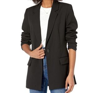 The Drop Women's Blake Long Blazer, Black, XX-Large